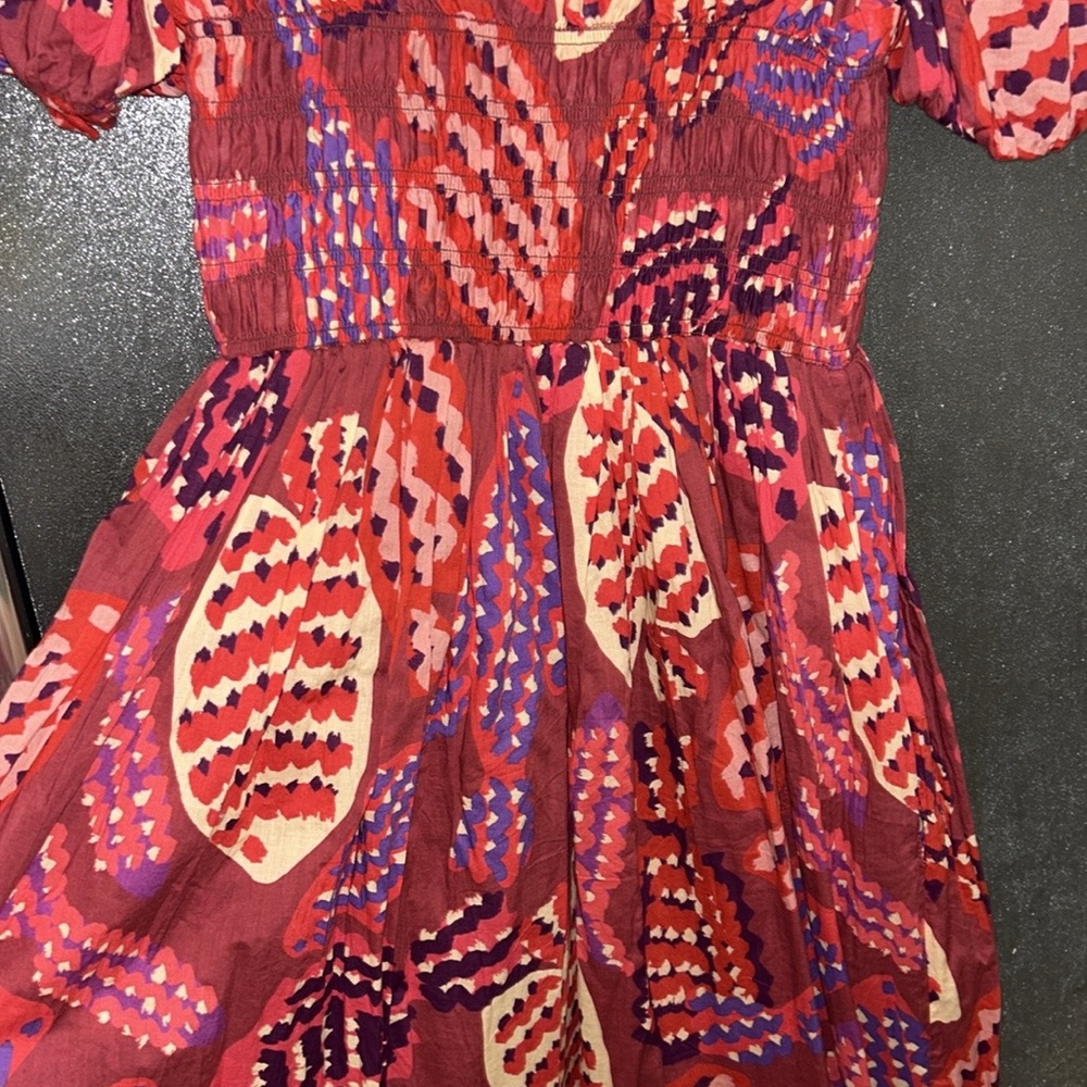 Farm Rio * Anthropologie Puff Sleeve Smocked Maxi Dress - Picture 7 of 13